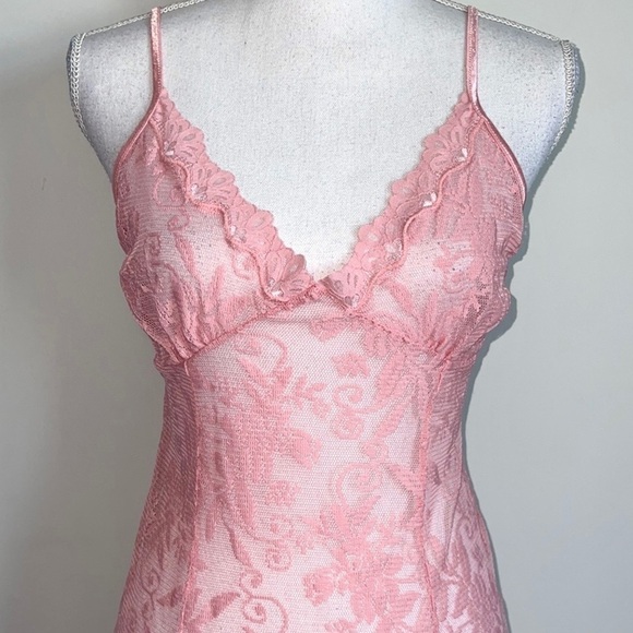 Pink Lace Slip Dress - Picture 1 of 5